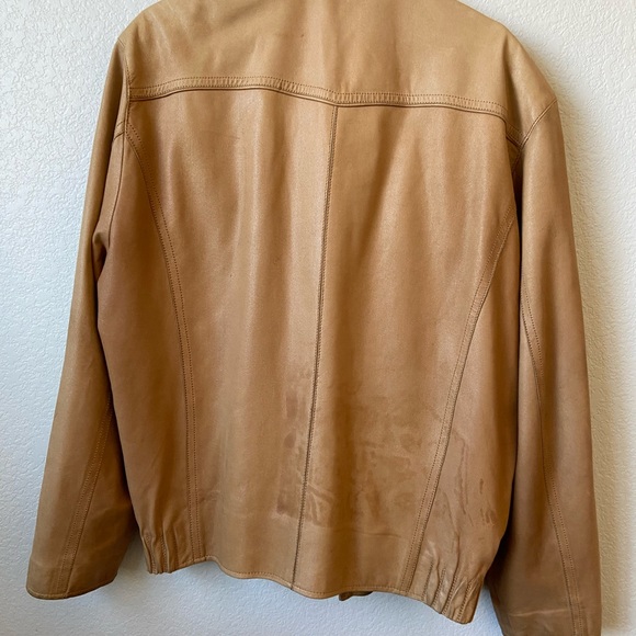 Kapraun Mens Leather Jacket, brown/tan - Picture 3 of 4